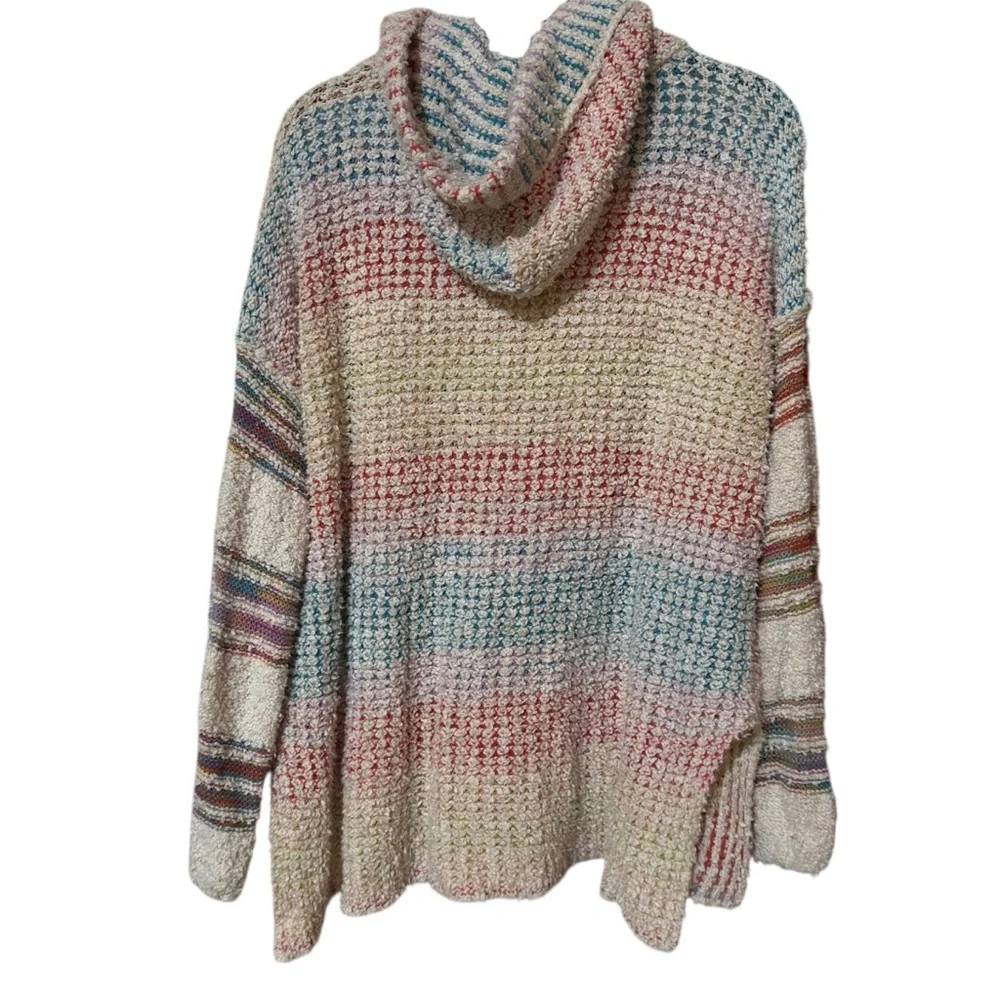 Free‎ People Sit Next to Me Multicolor Knit Hoodie Sz XS